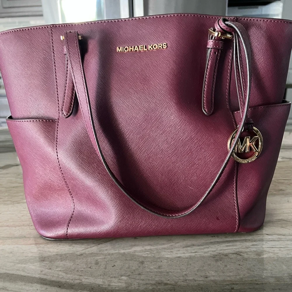 Michael Kors Burgundy Tote Bag